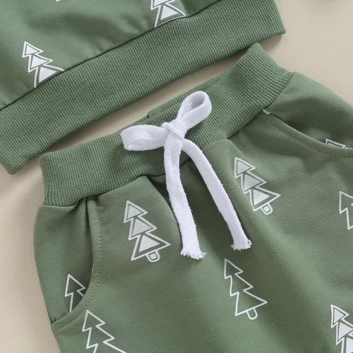 Miniatura 5 de Hoanselay Conjunto de sudadera de manga larga con capucha y pantalones de otoño e invierno para bebé niño