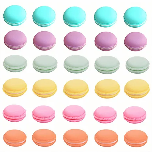 HAN SHENG Organizador de joyas para aretes, anillos, collares, paquete de 30 lindos macarrones de 1.6 pulgadas, mini estuches de viaje, contenedores
