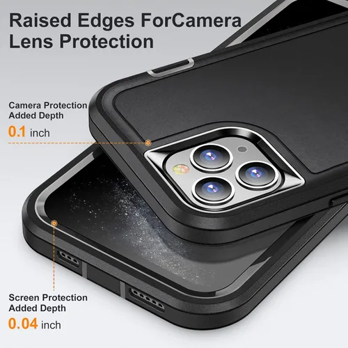 Miniatura 4 de Funda para iPhone 11 Pro Max para hombre, híbrida a prueba de caídas resistente, resistente, a prueba de golpes, ajuste delgado, funda protectora