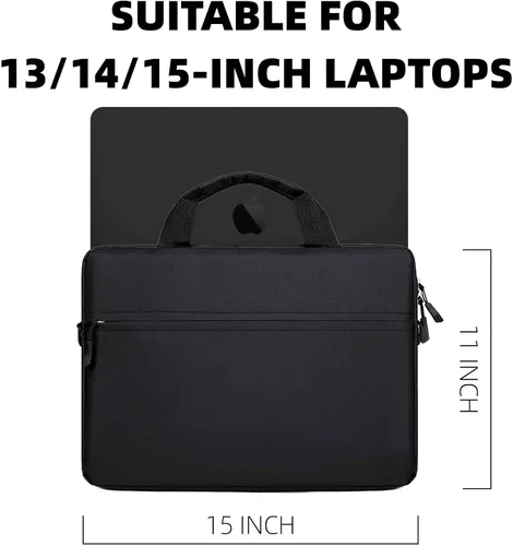 Miniatura 3 de Funda de transporte para laptop de 13/14/15 pulgadas - Doble compartimento a prueba de golpes, correa ajustable duradera y elegante, bolsa escolar