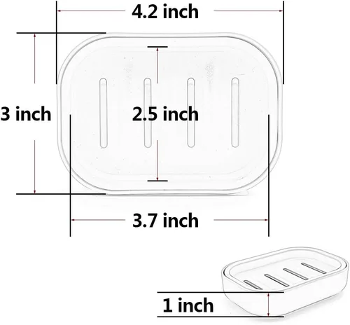 Miniatura 3 de Contenedor de plástico para jabonera, mantiene el jabón seco, fácil limpieza, drenaje, gris azul