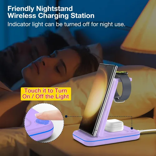 Miniatura 4 de Cargador múltiple para Samsung, cargador plegable SOLO para Galaxy Watch Ultra/7/6/5/4/3/Active 2, estación de carga rápida de viaje 3 en 1/Dock