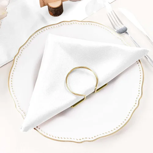 Miniatura 8 de Efavormart Juego de 25 Servilletas de Tela, Servilletas de Cena Blancas Sin Costuras de 20x20 Pulgadas, Servilletas de Mesa de Lino Lavables