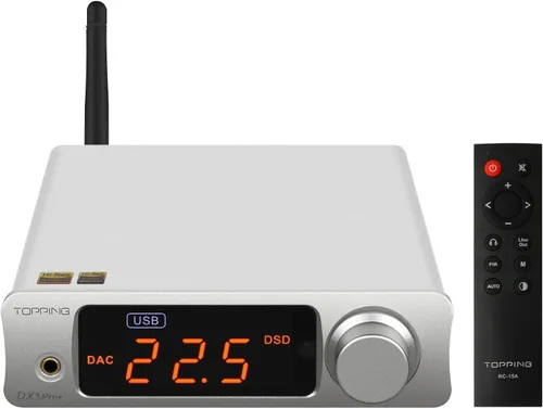 Miniatura 10 de Topping DX3pro+ LDAC Amplificador de auriculares - ES9038Q2M XU208 NFCA Bluetooth5.0 Decodificador de audio USB/Opt/Coaxial DAC AMP Pre amplificador