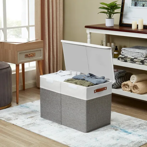 Miniatura 6 de Bagnizer Caja grande de almacenamiento de juguetes con tapas, organizador plegable y resistente de almacenamiento para bebés, para niños, niñas