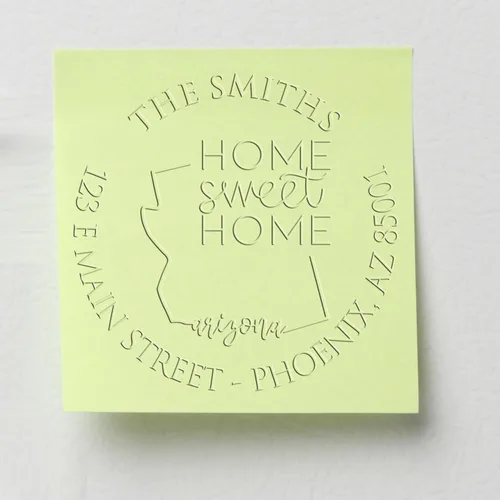 Miniatura 220 de Sello en relieve de dirección personalizado para nuevos propietarios de viviendas, sello redondo de 1-5/8 para dirección de casa, estampado
