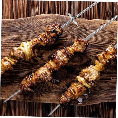 Miniatura 8 de Yardwe Parrilla de brocheta vertical, 10 piezas, pinchos de acero inoxidable
