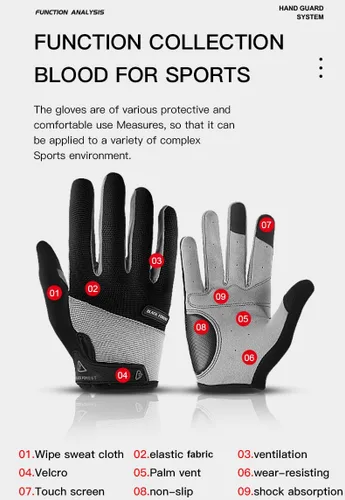 Miniatura 7 de Fullfinger - Guantes de ciclismo para hombres y mujeres, guantes de ciclismo para pantalla táctil, guantes de ciclismo para hombres, accesorios
