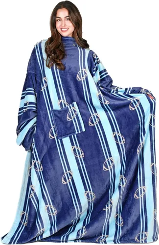 Miniatura 15 de Tirrinia Manta de Forro Polar Vestible con Capucha y Mangas para Adultos Mujeres y Hombres, Súper Suave Cómoda de Felpa Funcional Manta de TV Throw