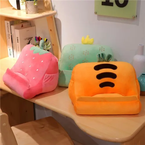 Miniatura 4 de Dpofirs Soporte de almohada para tableta, soporte de tableta de felpa suave con bolsillos de almacenamiento para niños, compatible con almohadillas