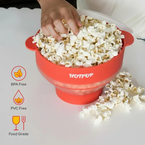 Miniatura 6 de El Hotpop Original - Palomitero para microondas, máquina de palomitas de maíz de silicona, cuenco plegable sin BPA y apto para lavavajillas - 20