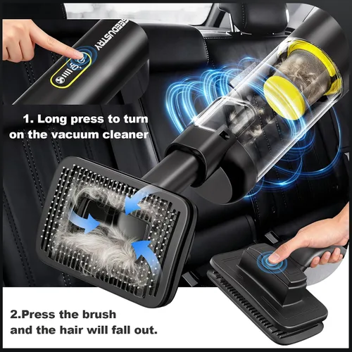 Miniatura 5 de SEEDUSTRY Aspiradora de Mano Portátil Inalámbrica para Automóvil, 6 en 1, mini aspiradora inalámbrica con motor sin escobillas y potente succión