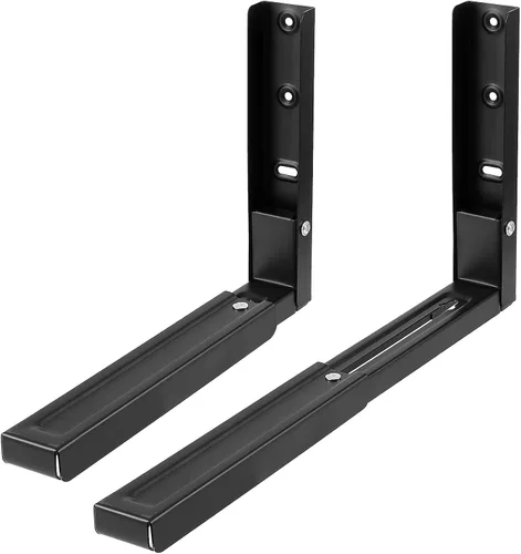 Miniatura 7 de 4 piezas 2 pares universales de soporte de pared para microondas, soporte plegable para horno de cocina, soportes ajustables para microondas