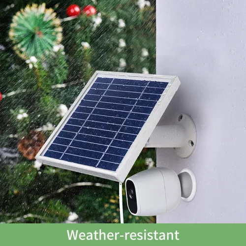 Miniatura 4 de iTODOS Panel solar compatible con cámaras Arlo Pro y Arlo Pro2, cable de alimentación de 11.8 pies y montaje ajustable (paquete de 2, plateado)