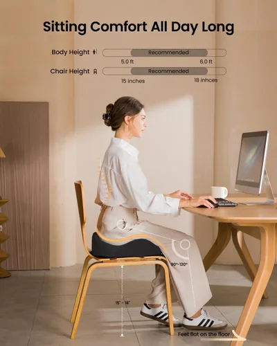 Miniatura 5 de ProtoArc Cojín de Asiento, Cojín de Silla de Oficina para Ciática, Cojín de Cóccix, Cojín Ergonómico de Espuma Viscoelástica para Automóvil, Hogar