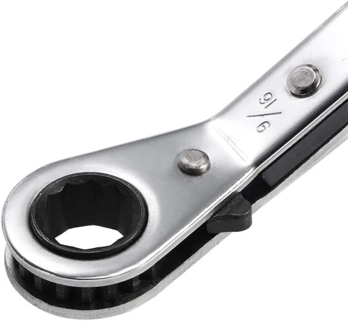 Miniatura 5 de uxcell Llave de trinquete reversible, extremo de caja doble de desplazamiento de 1/2 pulgadas x 9/16 pulgadas, Cr-V