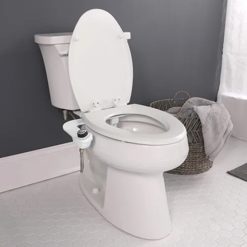 Miniatura 9 de BioBidet SlimEdge - Accesorio de inodoro de bidé simple en blanco con boquilla doble, rociador de agua dulce, no eléctrico, fácil de instalar