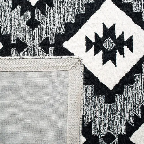 Miniatura 5 de SAFAVIEH Aspen Collection - Alfombra decorativa de 2 x 3 pies, carbón y negro, lana hecha a mano, ideal para zonas de alto tráfico en entrada, sala