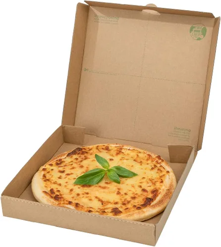 Miniatura 8 de Restaurantware Eco Pie - Cajas de pizza de 10.6 x 10.6 x 1.7 pulgadas, 50 cajas de entrega de pizza corrugada, reutilizables como platos, cajas