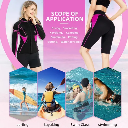 Miniatura 2 de Tops de neopreno para mujer y pantalones cortos de neopreno de 0.079 in (tops XL, pantalones cortos XL)