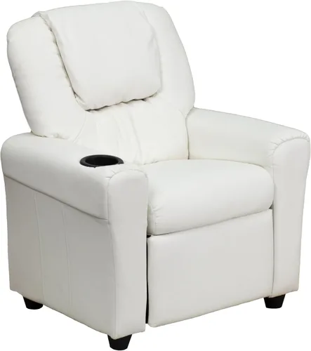 Miniatura 25 de Flash Furniture - Sillón reclinable contemporáneo para niños, color beige vinilo con base para vasos y reposacabezas