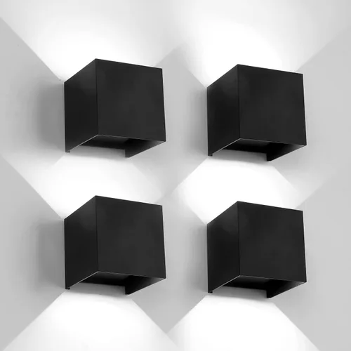 Miniatura 18 de Mille Lucciole Paquete de 2 lámparas de pared para exteriores de 12 W, para exteriores e interiores, apliques de pared LED blancos modernos, IP65