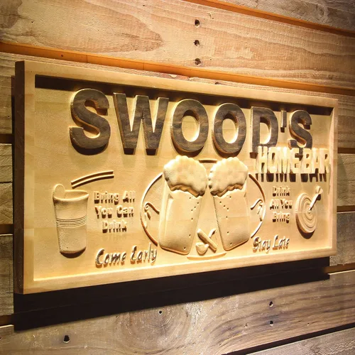 Miniatura 17 de ADVPRO wpa0053 - Letrero personalizado con nombre grabado en 3D de madera para el hogar, bar, cerveza, decoración del hogar, placas de casa de lago