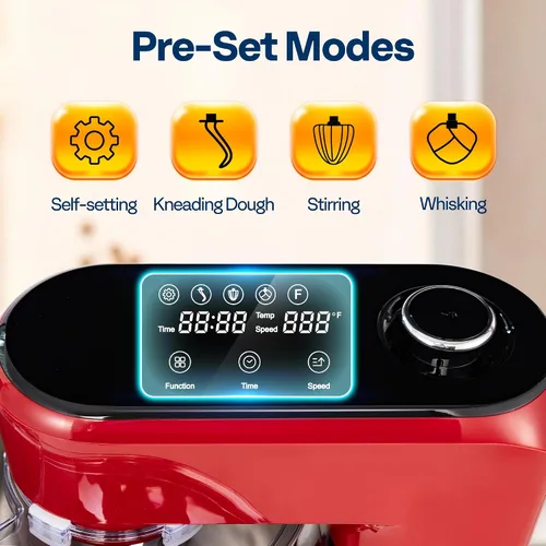 Miniatura 17 de VIVOHOME Batidora de pie con fermentación, preajustes de un toque, batidora eléctrica de masa con tazón de 6 cuartos, batidora de pie de cocina