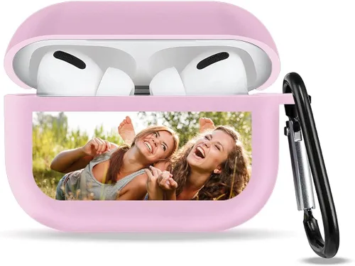 Miniatura 5 de Funda personalizada compatible con AirPods Pro con llavero, personaliza tu foto, texto, nombre para hombres y mujeres