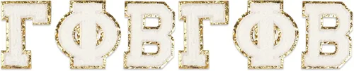 Miniatura 6 de Sorority Shop Gamma Phi Beta - Adhesivos de letras de chenilla, parte trasera adhesiva, juego de 3 letras griegas