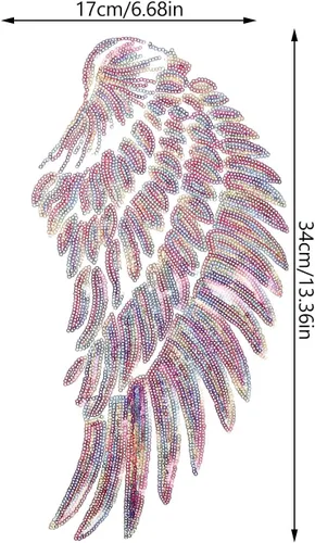 Miniatura 9 de Didiseaon 2pcs Embroidered Angel Wings Sequin Patch DIY Clothing Decor Iron-on Applique for Jackets Craft Accessories