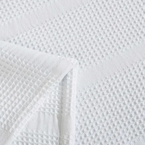 Miniatura 3 de Calvin Klein - Manta Queen, ropa de cama de algodón suave, manta de cama de peso medio (blanco, Queen)