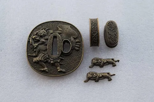 Miniatura 13 de Espada samurái japonesa KOSHIRAE – TSUBA FUCHI KASHIRA MENUKI 68-100