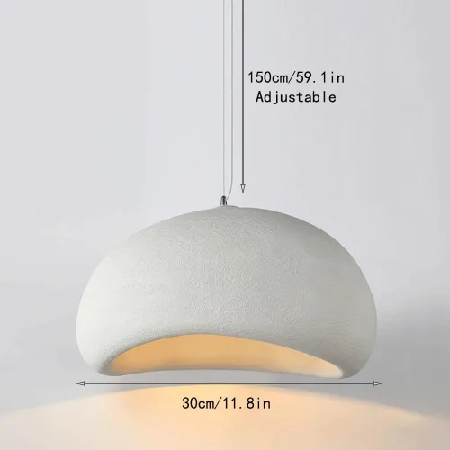 Miniatura 3 de Luces colgantes modernas de poliestireno, lámpara japonesa de resina en forma de nube Wabi-sabi para colgar en el techo, lámpara de cable ajustable