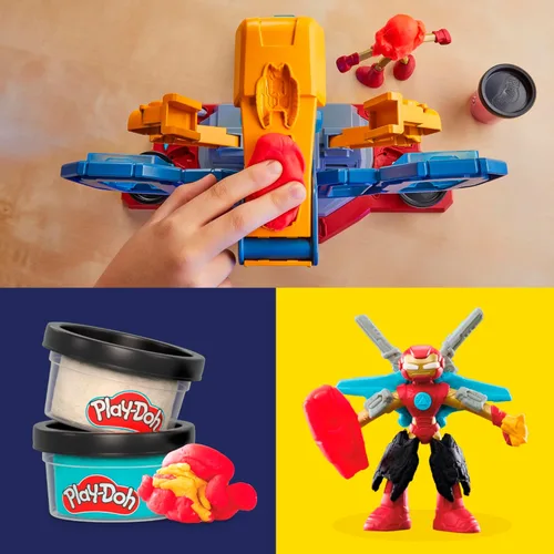 Miniatura 6 de Play-Doh Marvel Iron Man Armor Maker Lab Juego de Juguetes con Luces y Sonidos, Figura de Acción Personalizable, Juguetes de Imaginación para Niños