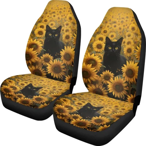 Miniatura 38 de INSTANTARTS Fundas de asiento de coche con diseño de dalia estética, solo para asientos delanteros, protector de asiento de vehículo, 2 unids/set