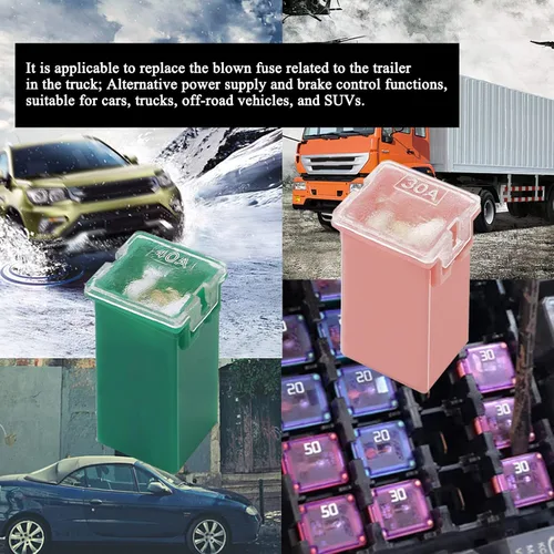 Miniatura 7 de Taiss - Juego de 30 fusibles en forma de caja, fusibles automotrices de perfil alto/estándar y bajo, fusibles automotrices de 20 A, 30 A, 40 A, 50