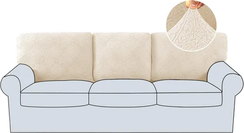 Miniatura 12 de H.Versailtex 2025 Fundas de sofá Jacquard para sofá de 3 cojines, 1 pieza de fundas elásticas para sofá, protector de muebles antideslizante, suave