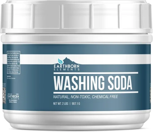 Earthborn Elements Soda para Lavar (2 lb), Ceniza de Soda, Carbonato de Sodio, Incrementador de Lavado No Tóxico