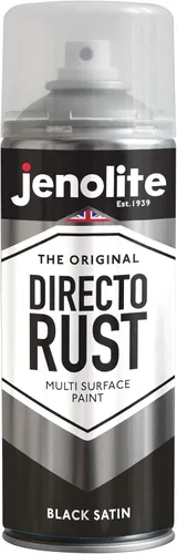 Miniatura 7 de JENOLITE Directorust - Pintura en aerosol satinada NEGRO 13.52 fl oz Pintura en aerosol semibrillante Superficies de madera, metal, Marrón