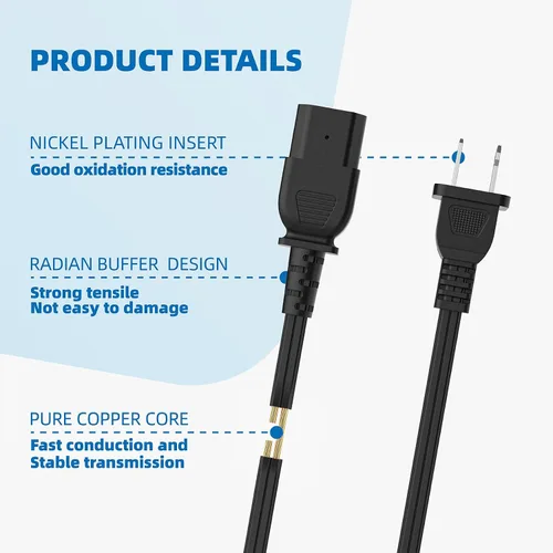 Miniatura 6 de Cable de alimentación compatible con olla Crock-Pot Express de 6 cuartos de galón SCCPPC600-V1, para olla instantánea, olla de arroz, cable