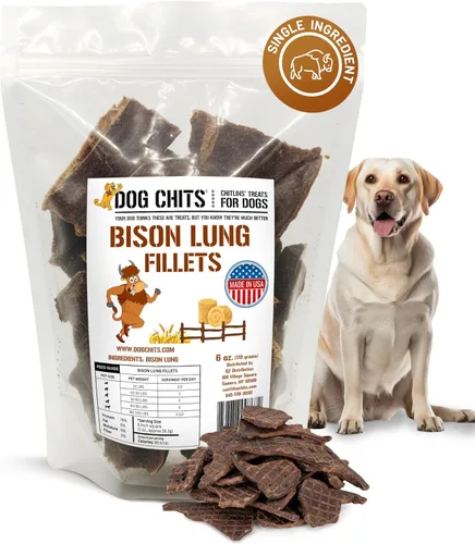 Miniatura 10 de Dog Chits Filetes de pulmón de cordero para perros y cachorros, golosinas bajas en grasas, altas en proteínas, de un solo ingrediente, rebanadas