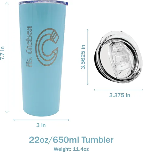 Miniatura 2 de Vaso personalizado para profesor grabado con láser, vaso de 22 onzas, vaso personalizado con popote para el regreso a la escuela, regalo