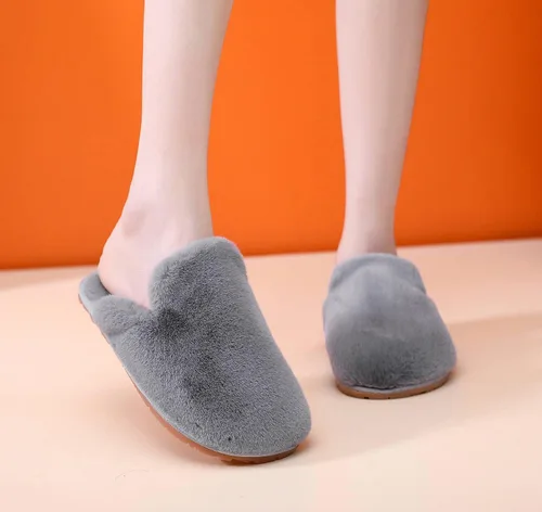 Miniatura 6 de Pantuflas de espuma viscoelástica para mujer, peludas, peludas, para exteriores, interiores, cálidas, acogedoras, suaves, planas, cómodas