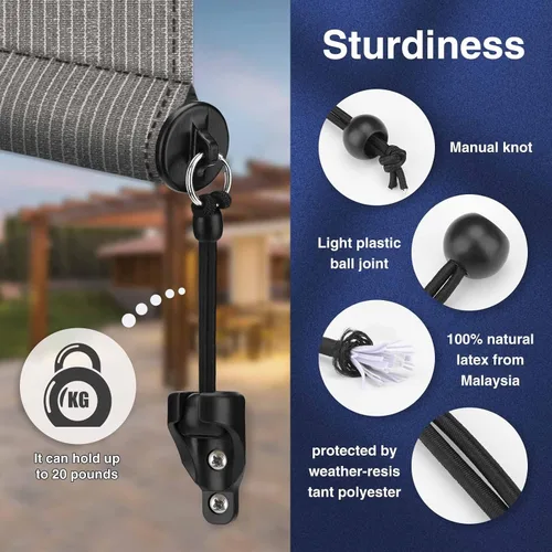 Miniatura 3 de Coolaroo - Piezas de repuesto elásticas y tapa de extremo, color negro, resistente a la intemperie, para persianas enrollables Coolaroo