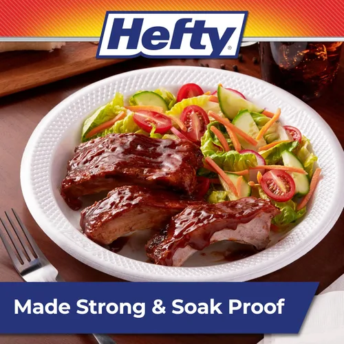 Miniatura 3 de Hefty Platos de espuma extra fuertes y profundos, redondos, blancos, 10.25 pulgadas, 21