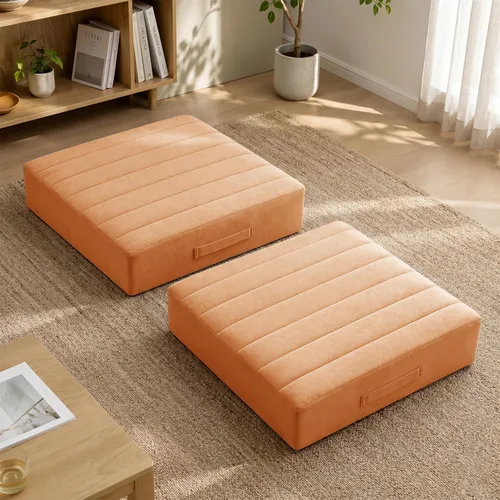 Miniatura 41 de JKMAX 2 Piezas Almohadas de Espuma de Alta Densidad para Piso - Almohadas Grandes Mejoradas para Asientos de Adultos - Cojín de Piso para Exteriores