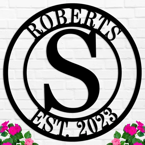 Miniatura 13 de Regalos de boda para parejas 2025, carteles personalizados con apellidos para el hogar, carteles de metal personalizados, decoración de pared