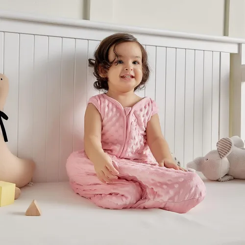 Miniatura 5 de DaysU Saco de dormir de micro forro polar para bebé de 12 a 18 meses, 1.0 TOG manta sin mangas para bebé con cremallera de 2 vías, saco de dormir