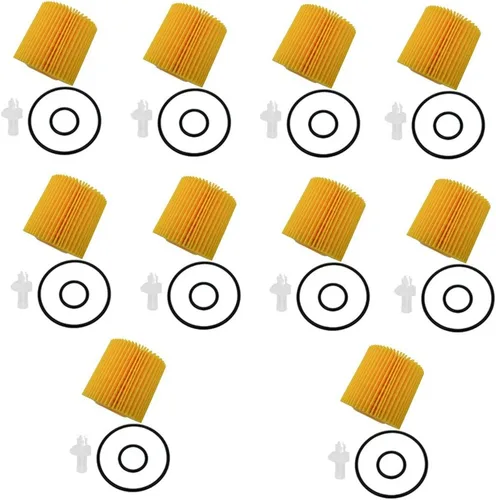 Paquete de 10 filtros de aceite de motor compatibles con Toyota Avalon Camry Highlander RAV4 Tacoma Sienna y más reemplazan 04152-YZZA1,04152-31090,